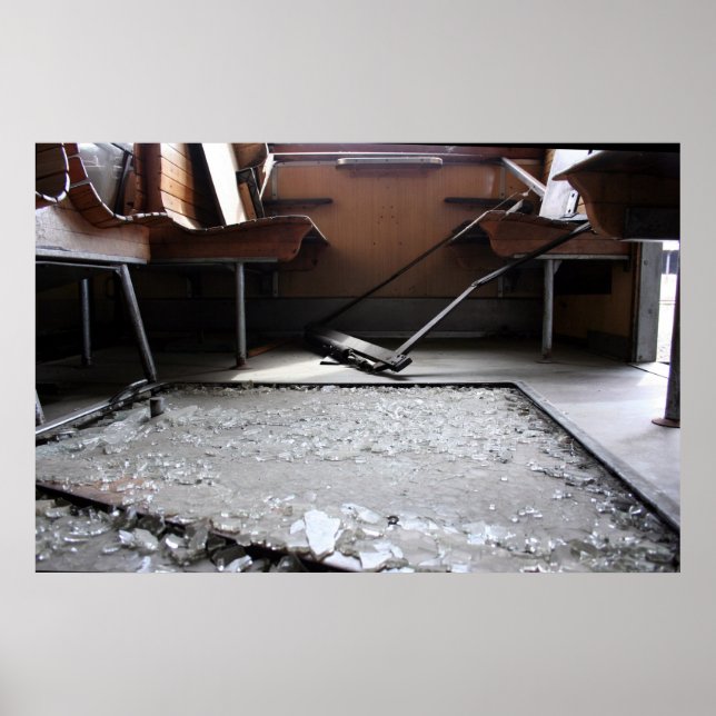 Broken Glass on the Ground Abandoned Train poster (Front)