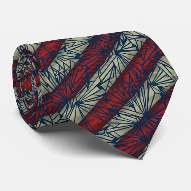 Broken Glass Stripe Vintage Two-sided Tie (Rolled)