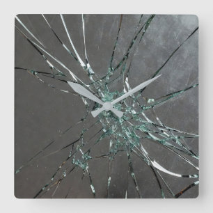 Broken Glass Surface (Style 2) Oil Painting Square Wall Clock