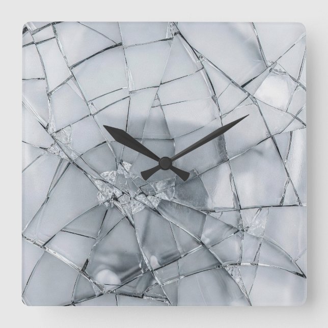 Broken Glass Surface (Style 3) Oil Painting Square Wall Clock (Front)
