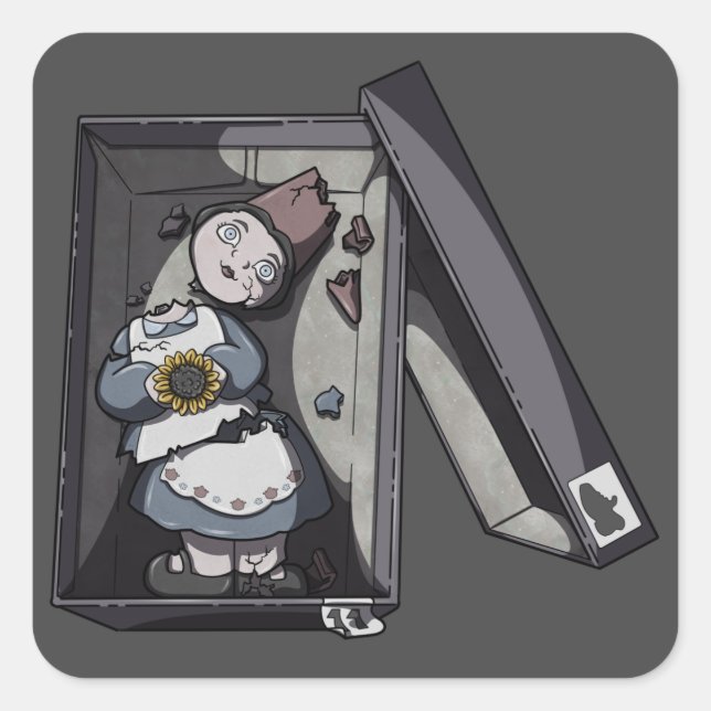Broken Gnome Square Sticker (Front)