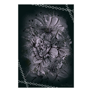 Broken Gothic Flower Poster