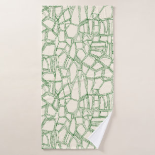 BROKEN green off white Bath Towel