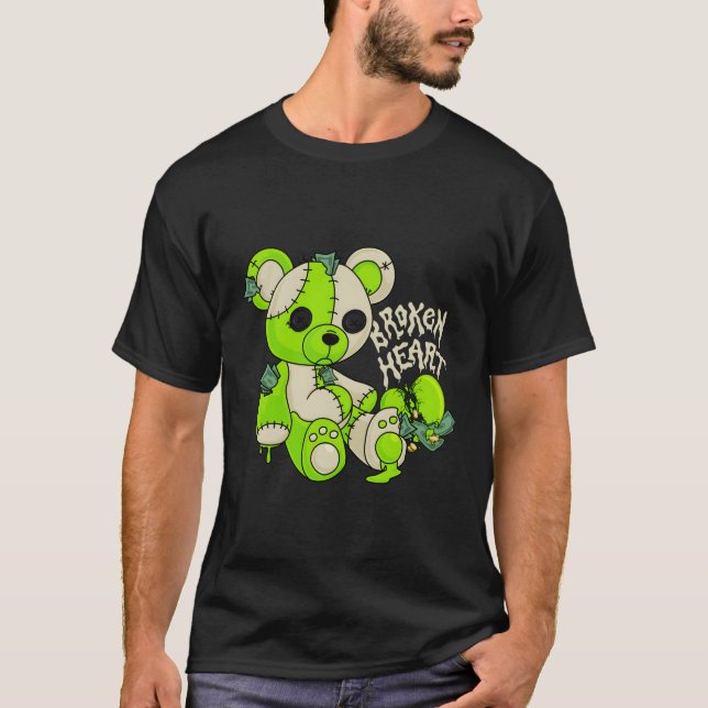 Broken He Bear 6 Electric Green Shoes T-Shirt (Front)
