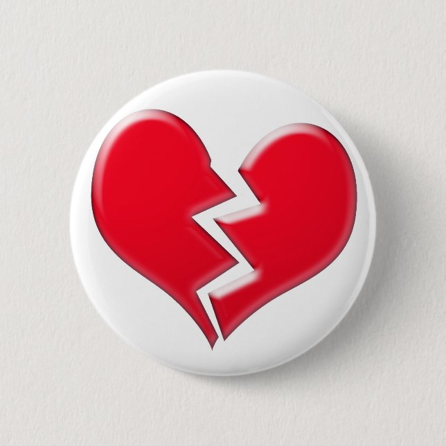 Broken heart 2 inch round button (Front)