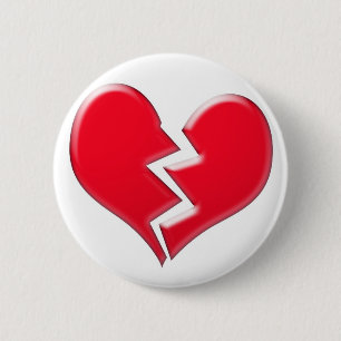 Broken heart 2 inch round button