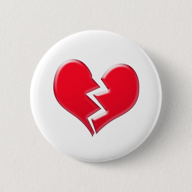 Broken heart 2 inch round button (Front)