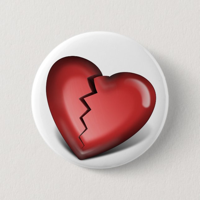 broken heart 2 inch round button (Front)