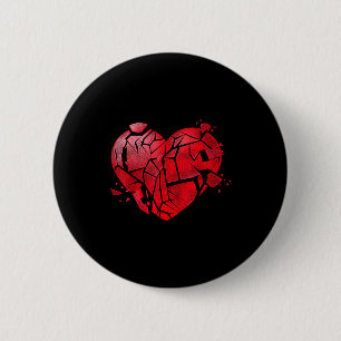 Broken Heart Anti Valentines Day  2 Inch Round Button