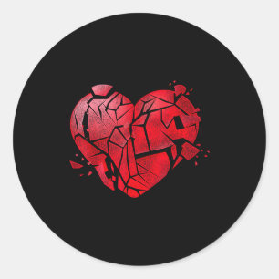Broken Heart Anti Valentines Day  Classic Round Sticker
