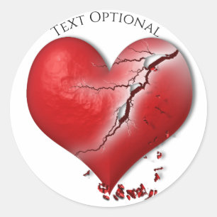 Broken Heart Anti Valentine's Day  Classic Round Sticker