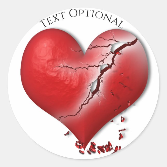 Broken Heart Anti Valentine's Day  Classic Round Sticker (Front)