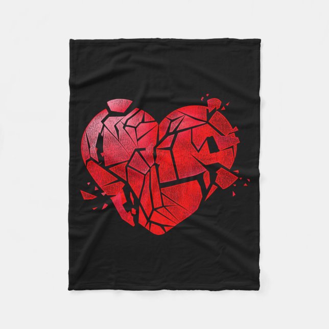 Broken Heart Anti Valentines Day  Fleece Blanket (Front)