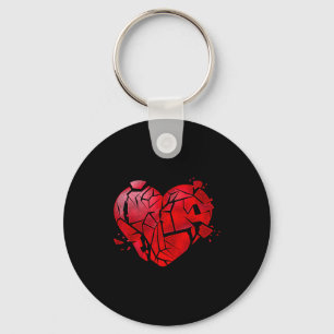 Broken Heart Anti Valentines Day  Keychain