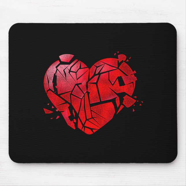 Broken Heart Anti Valentines Day  Mouse Pad (Front)