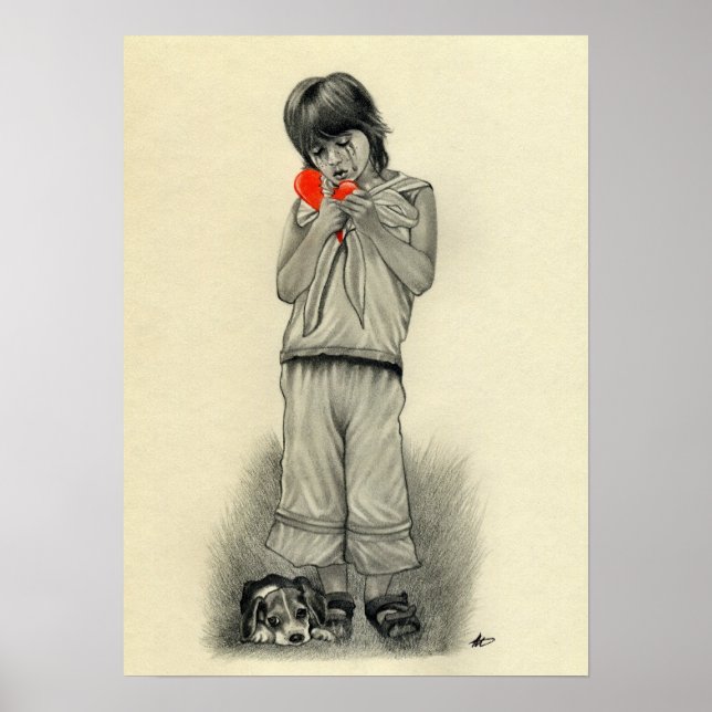 Broken Heart Boy Puppy Poster (Front)