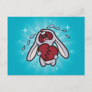 Broken Heart Bunny (Bleu) carte postale Art