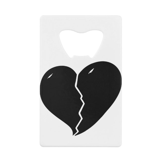 broken-heart credit card bottle opener (Front)