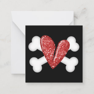 Broken Heart & Crossbones Card