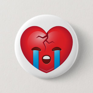 Broken Heart Emoji 2 Inch Round Button