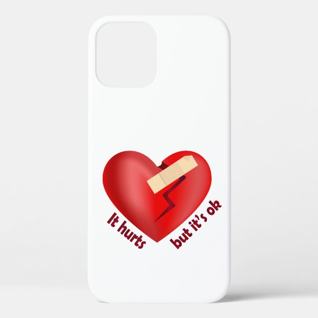 Broken heart healed with patch and life quote Case-Mate iPhone case (Back)