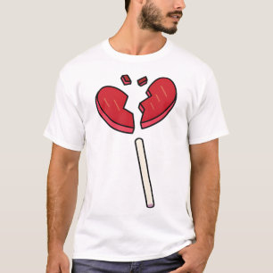 Broken Heart Lollipop Candy Red T-Shirt