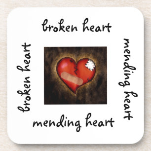 Broken heart/Mending heart-cork coaster