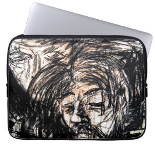 Broken Heart over Spilled Red Wine Charcoal Laptop Sleeve