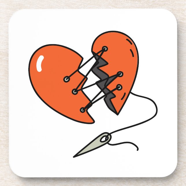 Broken Heart Red Coaster (Front)