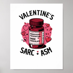 Broken Heart Rx Dark Chocolate Editable Valentine Poster