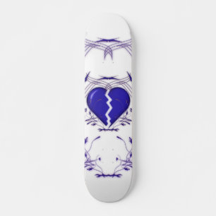 Broken Heart / Tribal Artwork (blue) Skateboard