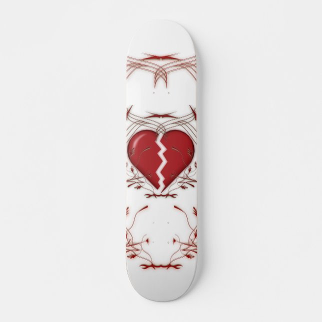 Broken Heart / Tribal Artwork (red) Skateboard (Front)