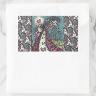BROKEN HEARTED WEEPING VALENTINE, CEMETERY GOTH STICKER