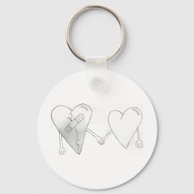 broken hearts do mend keychain (Front)