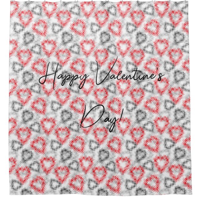 Broken hearts in red and grey on white (Front)