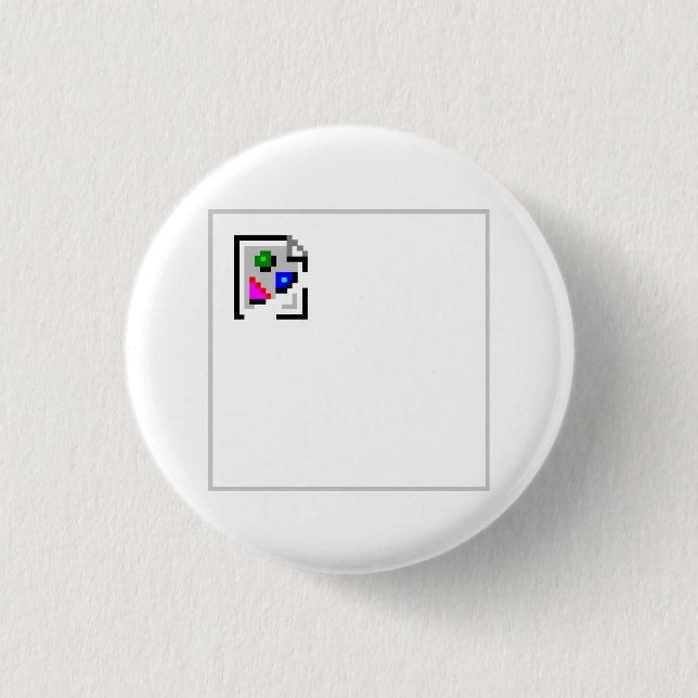 Broken Image JPG JPEG GIF PNG 1 Inch Round Button (Front)