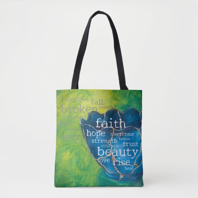 "Broken into Beauty" Art Tote Bag (med) (Front)