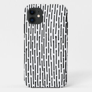 Broken Lines - Black on White iPhone 11 Case