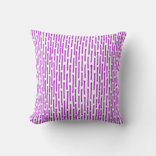 Broken Lines - Purple on White Throw Pillow