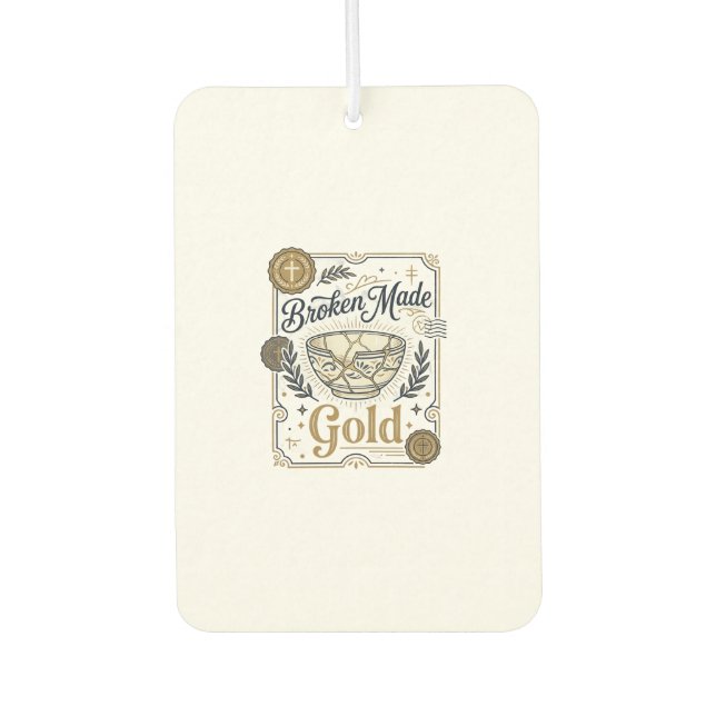 Broken Made Gold Jesus Kintsugi Broken Pottery Chr Air Freshener (Front)