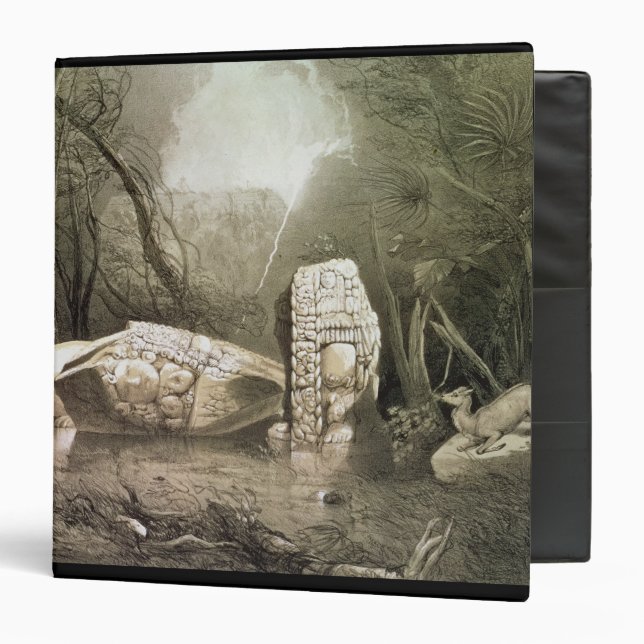 Broken Mayan idol at Copan, Guatemala Binder (Front/Inside)
