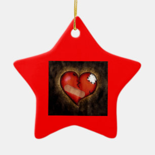 Broken/Mending Heart-ornament Ceramic Ornament