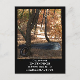 Broken Pieces Rowboat Postcard