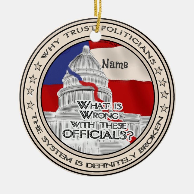 Broken Political System ornament (Front)