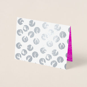 Broken Polka Dots Card     Silver Foil Print