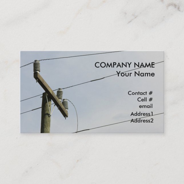 broken power line business card (Front)