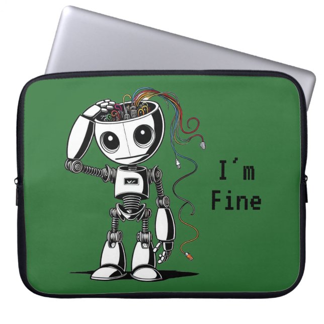 Broken Robot – I’m Fine Laptop Sleeve (Front)