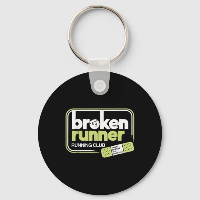 Broken Runner Running Club Turning Setbacks Into C Keychain (Front)
