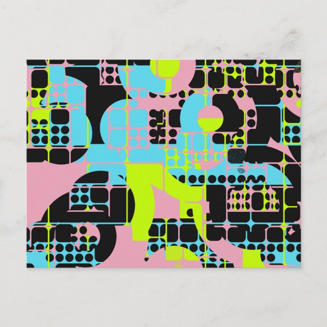 Broken shapes abstract design postcard (Front)