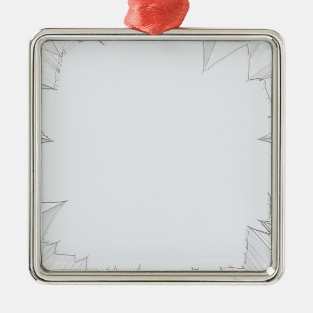 Broken Shattered Glass Metal Ornament (Front)